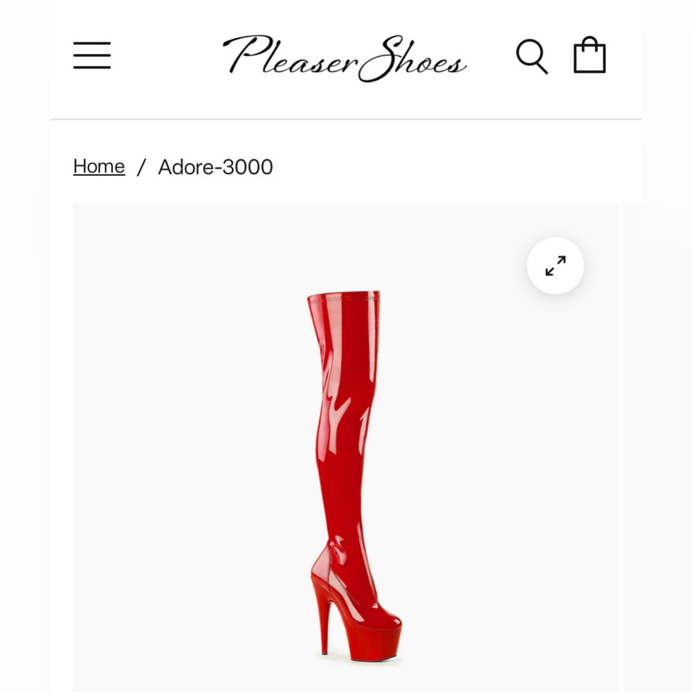 Pleaser Red Over the Knee Boots